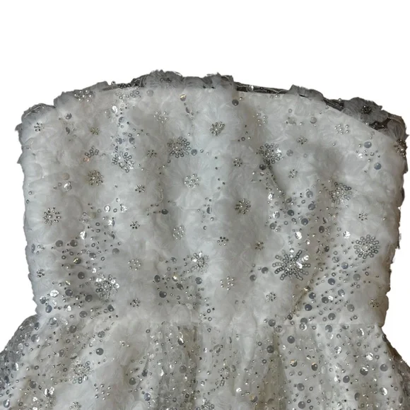 NWT Altar'd State Demi Embellished 3D Florals Strapless Dress Bridal Formal Smll - Picture 7 of 13